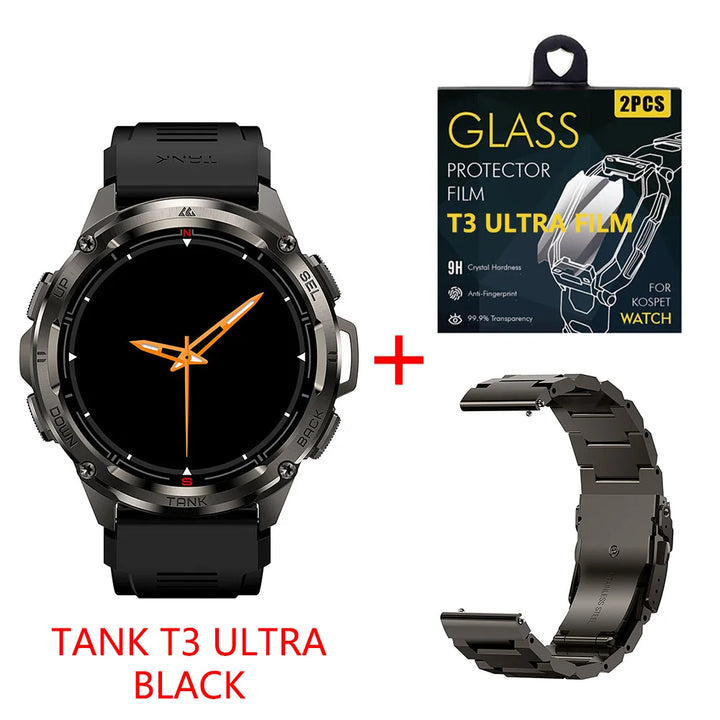 Premium Ultra GPS Smartwatch for Men, 470mAh AMOLED Fitness Tracker, Bluetooth, Digital Watch with AOD, Heart Rate Monitor, Activity Tracker & More - StrengthXPhysiotherapy