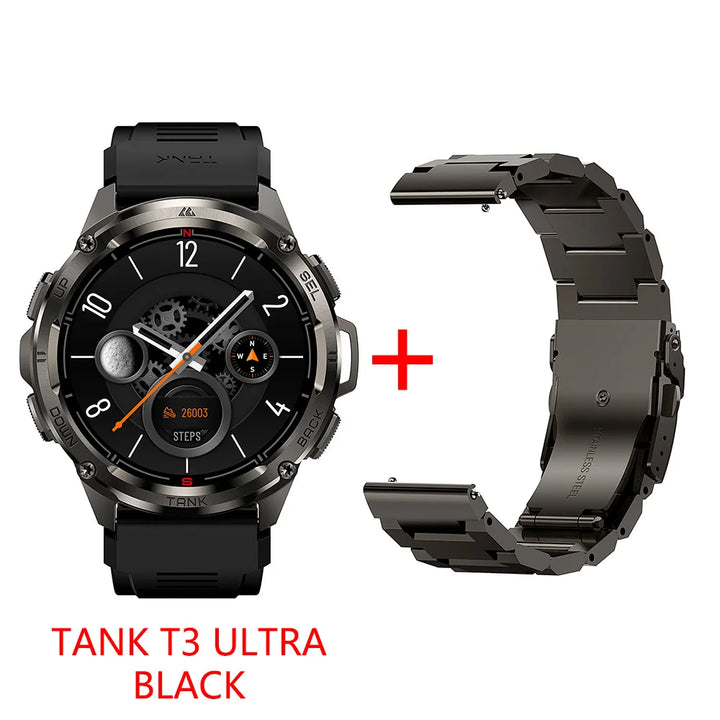 Premium Ultra GPS Smartwatch for Men, 470mAh AMOLED Fitness Tracker, Bluetooth, Digital Watch with AOD, Heart Rate Monitor, Activity Tracker & More - StrengthXPhysiotherapy