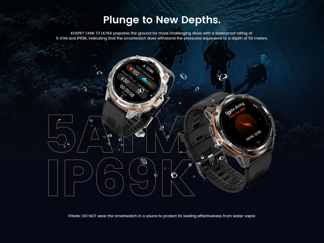 Premium Ultra GPS Smartwatch for Men, 470mAh AMOLED Fitness Tracker, Bluetooth, Digital Watch with AOD, Heart Rate Monitor, Activity Tracker & More - StrengthXPhysiotherapy