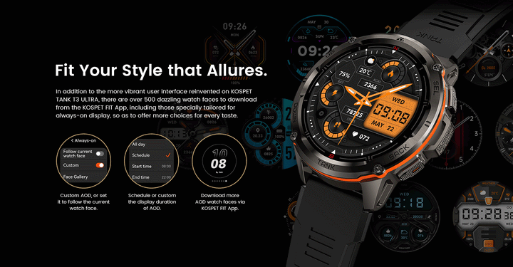 Premium Ultra GPS Smartwatch for Men, 470mAh AMOLED Fitness Tracker, Bluetooth, Digital Watch with AOD, Heart Rate Monitor, Activity Tracker & More - StrengthXPhysiotherapy