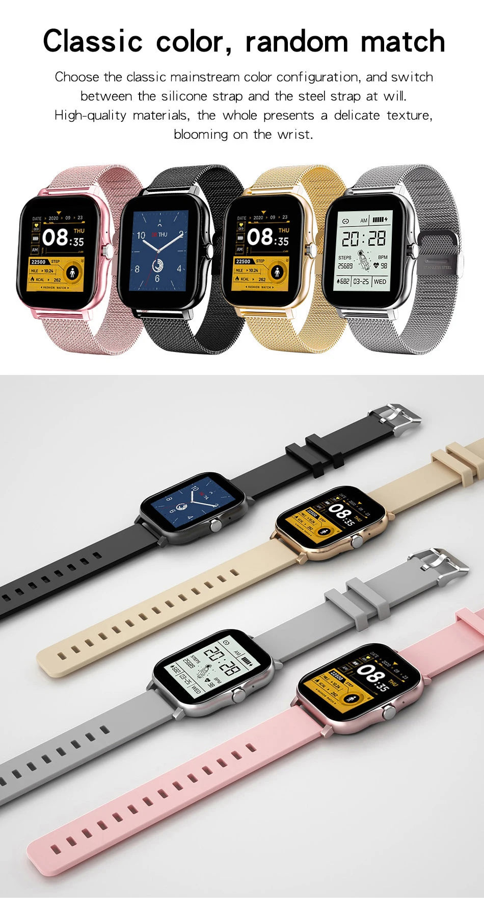 Luxury Smartwatch Android OS - 1.44" Full Touch Color Screen, Bluetooth, Custom Dial, for Men & Women, Smart Watch with Call Feature - StrengthXPhysiotherapy