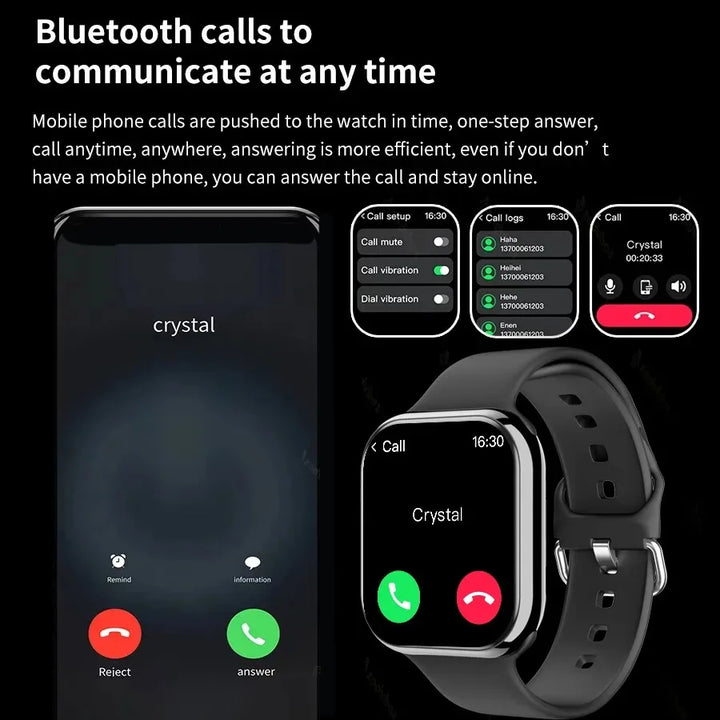 Premium GPS Smart Watch for Men & Women - Always On Display, Body Temp Monitoring, Bluetooth Call, NFC, Compatible with iOS & Android, High-Resolution - StrengthXPhysiotherapy