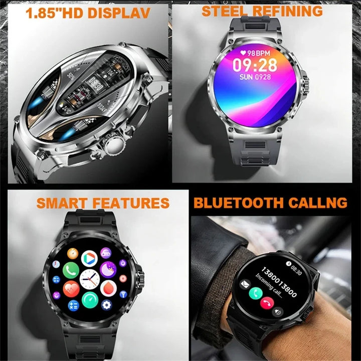 Premium 1.85-inch Ultra HD Smartwatch – GPS Tracking, Bluetooth Calls, 710mAh Battery, Fitness & Health Monitor, Activity Tracker, Compatible with iOS, Android - StrengthXPhysiotherapy