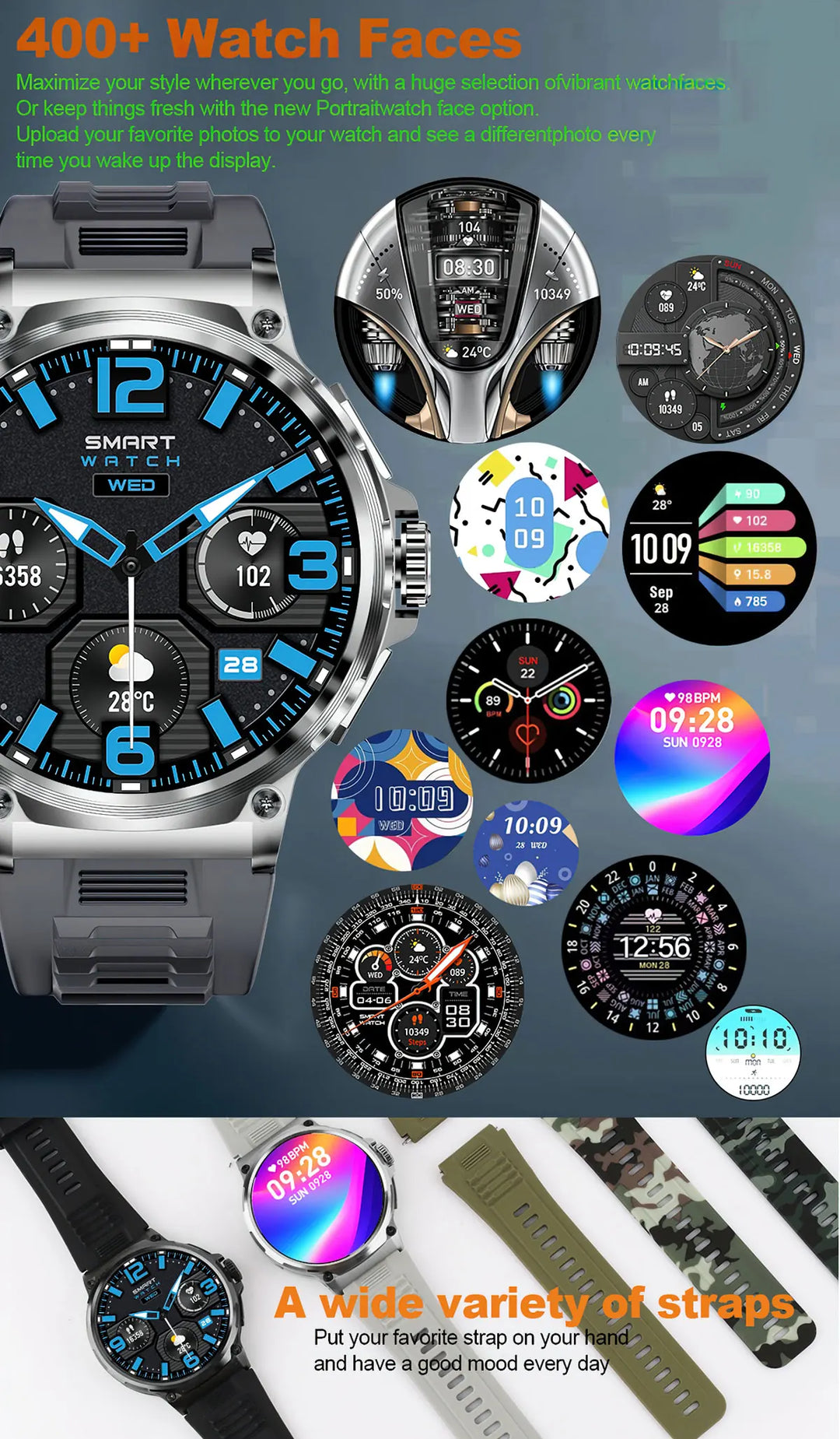 Premium 1.85-inch Ultra HD Smartwatch – GPS Tracking, Bluetooth Calls, 710mAh Battery, Fitness & Health Monitor, Activity Tracker, Compatible with iOS, Android - StrengthXPhysiotherapy