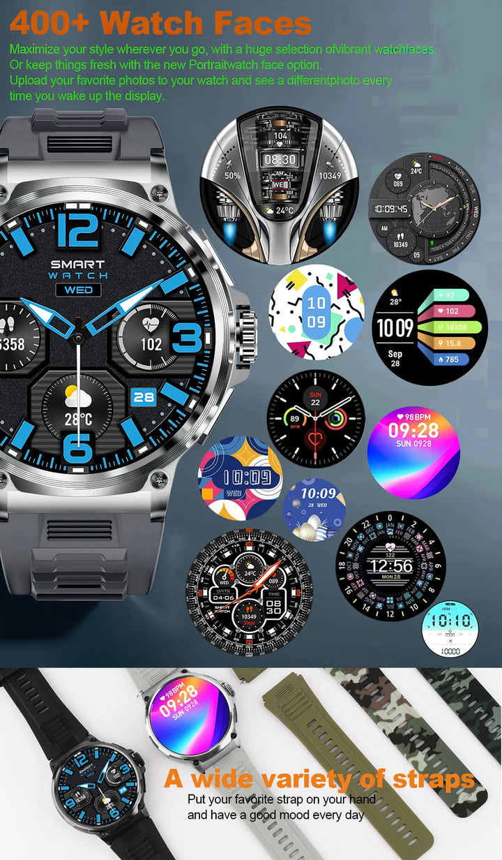 Premium 1.85-inch Ultra HD Smartwatch – GPS Tracking, Bluetooth Calls, 710mAh Battery, Fitness & Health Monitor, Activity Tracker, Compatible with iOS, Android - StrengthXPhysiotherapy