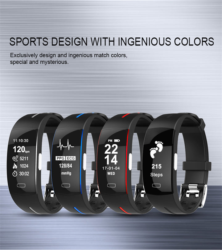 Premium Smart Wristband – Body Temperature Monitoring, ECG+PPG, Heart Rate, Blood Pressure, Color OLED Display, IP67  