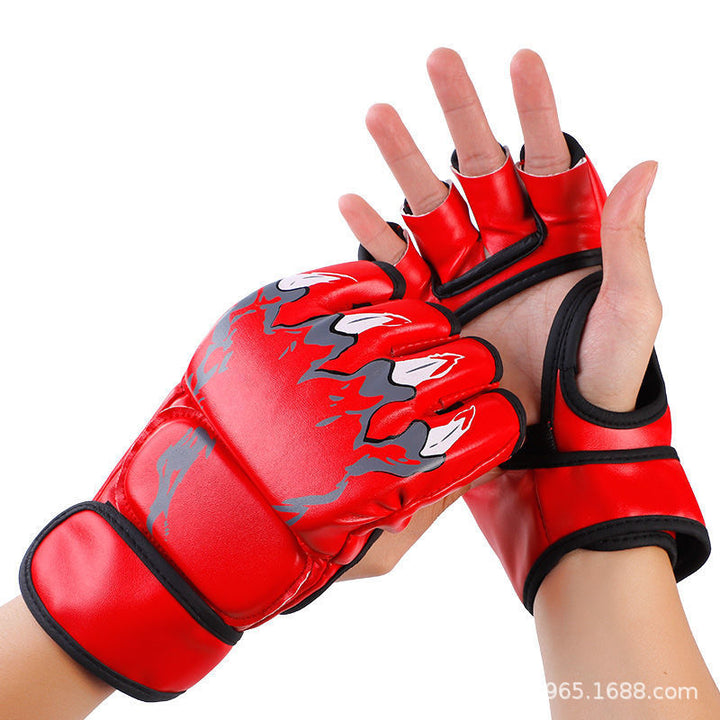 Premium Boxing Gloves for Adults – Professional Combat Training Gloves for Muay Thai, MMA, Kickboxing, & Sanda – Half 