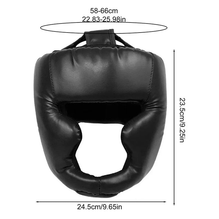 Premium Boxing Headgear for Children & Adults – Karate, Muay Thai, MMA, Sanda Training Safety Helmet, PU Leather, Adjustable Sizes (30-60cm) - StrengthXPhysiotherapy