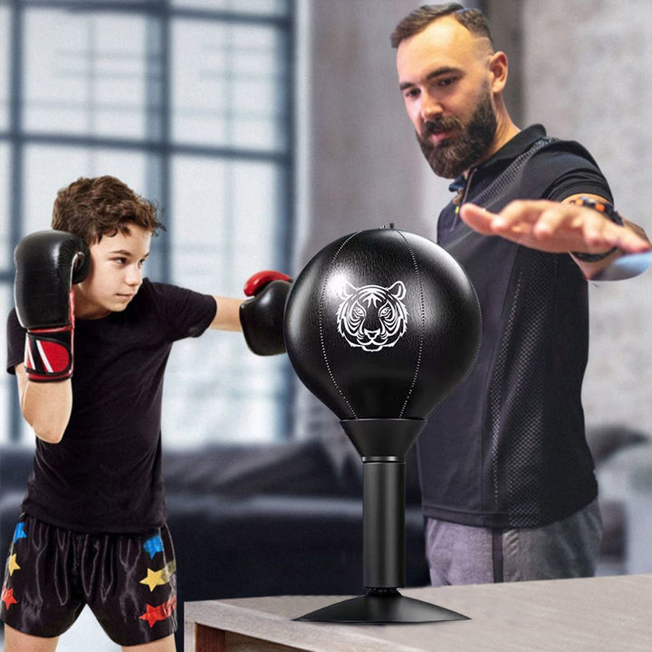 Premium Stress Relief Punching Bag – Desktop Boxing Speed Ball with Suction Cup Base – Inflatable Foam Spring for Reflex & 