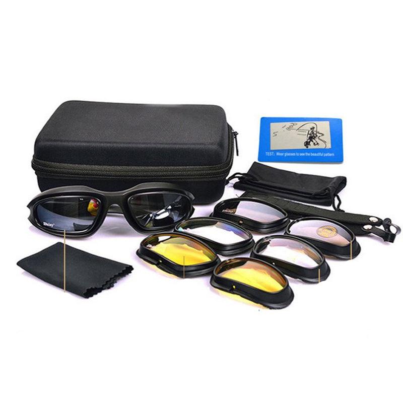 Premium Tactical Polarized Sport Glasses – UV Protection, Anti-Glare, 4 Lens Options for Shooting, Airsoft, Hunting, Hiking