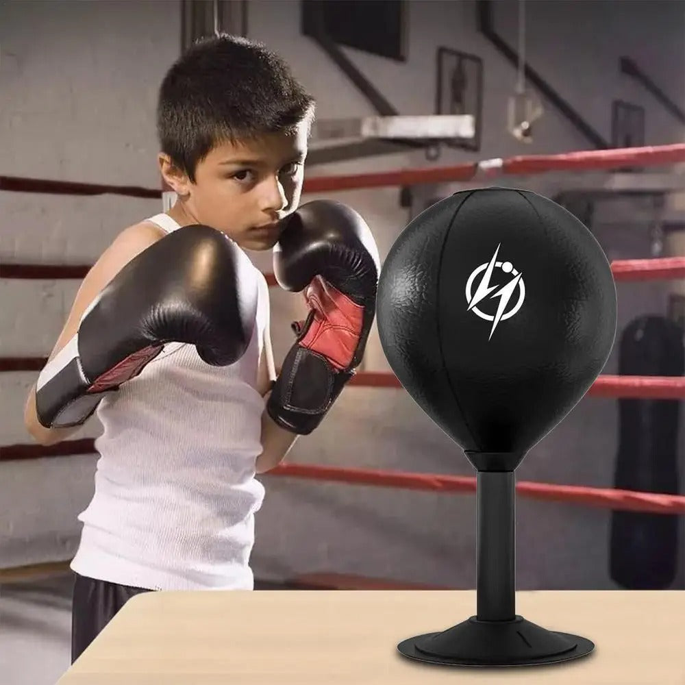 Premium Desktop Punching Bag – Stress Relief Toy with Strong Suction Cup – Fun Punch Rage Bag for Office & Home – Durable PU Leather, Air Pump Included – Desktop Gadget for Adults & Men - StrengthXPhysiotherapy