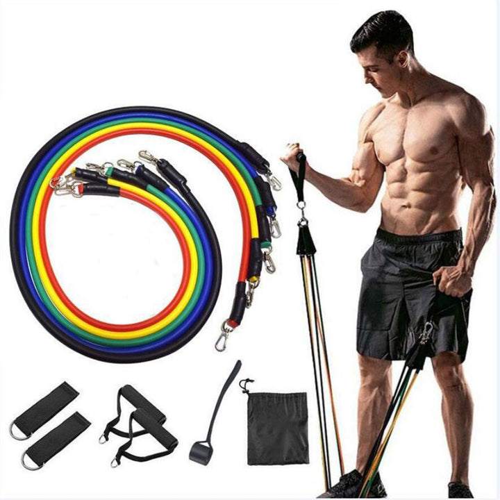 Premium 11pcs TPE Resistance Bands Set – Includes Door Anchor, Handles, Leg Ankle Straps, Carry Bag for Home Gym, Full Body 