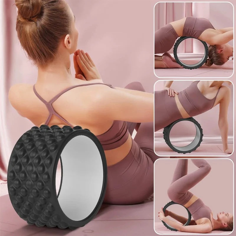 Premium Yoga Wheel – Back Stretcher & Massager for Pain Relief – Durable, Non-Slip Frame – Strong Support Up to 440 lbs 