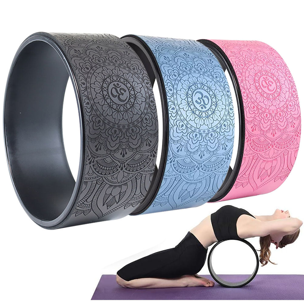 Premium 12.2 Inch Yoga Wheel for Back Pain Relief – Comfortable Myofascial Release Prop – Durable PU Rubber Surface, Supports
